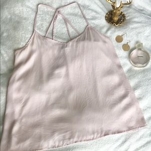 Light Pink/Blush Criss Cross Back Tank